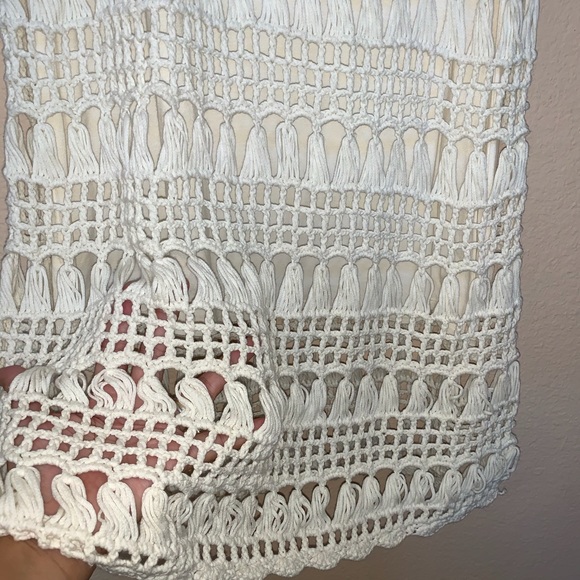 Linea Domani Beige Crochet Boho Dress Medium - Picture 4 of 8